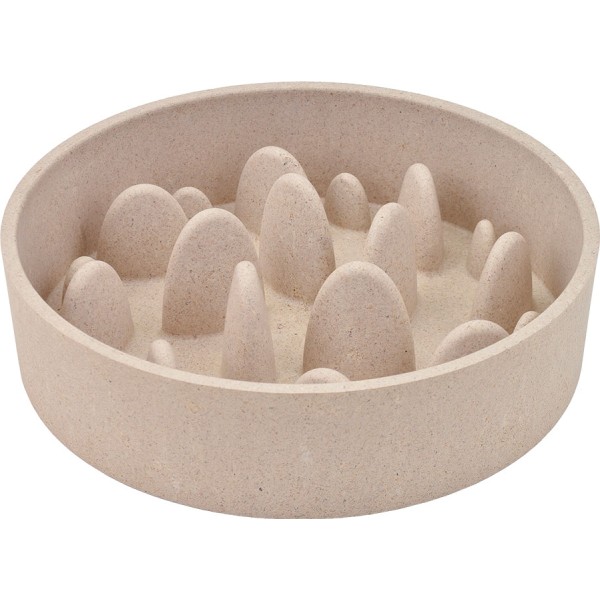 Comedero bambú slow beige, 800 ml, ø17,5 x 17,5 x 5 cm